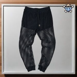 SHEIN MENS BLACK MESH JOGGERS SIZE SMALL STREETWEAR FESTIVAL WEAR